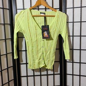 NWT Tokyo Denim Bank Top Sequin Accented Size S